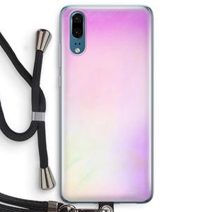CaseCompany Flow mist pastel: Huawei P20 Transparant Hoesje met koord