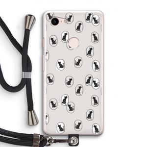 CaseCompany Miauw: Pixel 3 Transparant Hoesje met koord