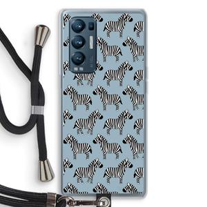 CaseCompany Zebra: Oppo Find X3 Neo Transparant Hoesje met koord