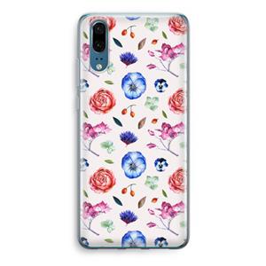 CaseCompany Bloemetjes: Huawei P20 Transparant Hoesje