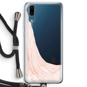 CaseCompany Peach bath: Huawei P20 Transparant Hoesje met koord