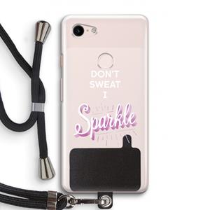 CaseCompany Sparkle quote: Pixel 3 Transparant Hoesje met koord