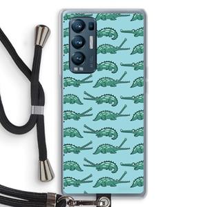 CaseCompany Kroko: Oppo Find X3 Neo Transparant Hoesje met koord