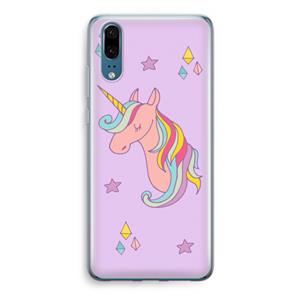 CaseCompany Roze eenhoorn: Huawei P20 Transparant Hoesje