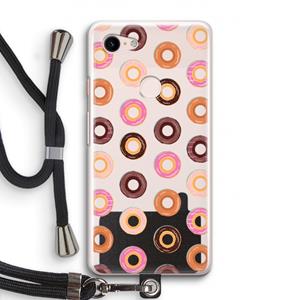 CaseCompany Donuts: Pixel 3 Transparant Hoesje met koord