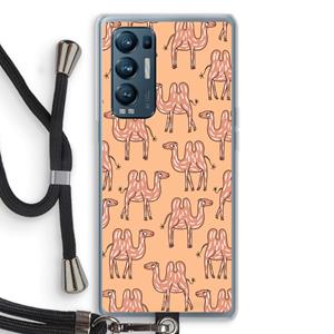 CaseCompany Kameel: Oppo Find X3 Neo Transparant Hoesje met koord