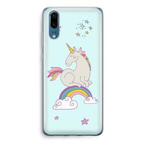 CaseCompany Regenboog eenhoorn: Huawei P20 Transparant Hoesje