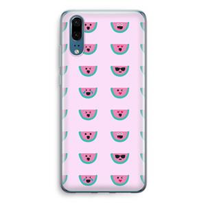 CaseCompany Smiley watermeloenprint: Huawei P20 Transparant Hoesje