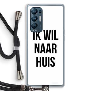 CaseCompany Ik wil naar huis: Oppo Find X3 Neo Transparant Hoesje met koord