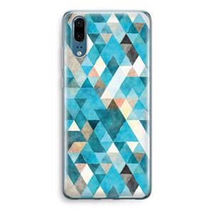 CaseCompany Gekleurde driehoekjes blauw: Huawei P20 Transparant Hoesje