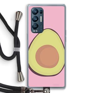 CaseCompany Avocado: Oppo Find X3 Neo Transparant Hoesje met koord
