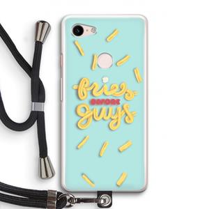 CaseCompany Always fries: Pixel 3 Transparant Hoesje met koord