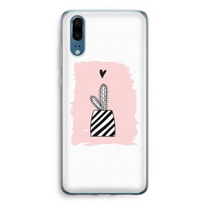 CaseCompany Zwart-wit cactus: Huawei P20 Transparant Hoesje