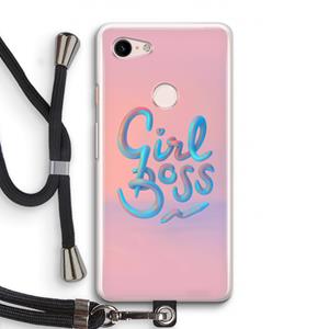 CaseCompany Girl boss: Pixel 3 Transparant Hoesje met koord