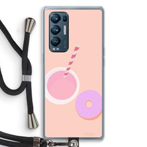 CaseCompany Donut: Oppo Find X3 Neo Transparant Hoesje met koord