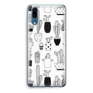 CaseCompany Cactusmotief: Huawei P20 Transparant Hoesje