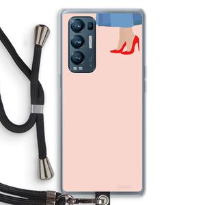 CaseCompany High heels: Oppo Find X3 Neo Transparant Hoesje met koord