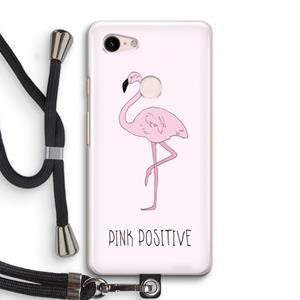 CaseCompany Pink positive: Pixel 3 Transparant Hoesje met koord