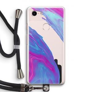 CaseCompany Zweverige regenboog: Pixel 3 Transparant Hoesje met koord