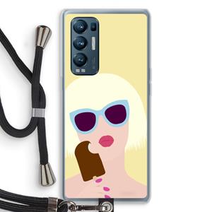 CaseCompany Ice cream: Oppo Find X3 Neo Transparant Hoesje met koord