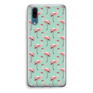 CaseCompany Flamingoprint groen: Huawei P20 Transparant Hoesje