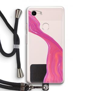 CaseCompany Paarse stroom: Pixel 3 Transparant Hoesje met koord