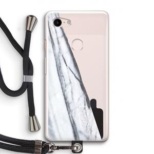 CaseCompany Gestreepte marmer: Pixel 3 Transparant Hoesje met koord