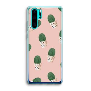 CaseCompany Cactusprint roze: Huawei P30 Pro Transparant Hoesje