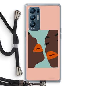 CaseCompany Orange lips: Oppo Find X3 Neo Transparant Hoesje met koord