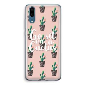 CaseCompany Cactus quote: Huawei P20 Transparant Hoesje