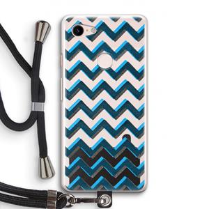 CaseCompany Onderbroken lijn: Pixel 3 Transparant Hoesje met koord