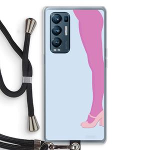 CaseCompany Pink panty: Oppo Find X3 Neo Transparant Hoesje met koord