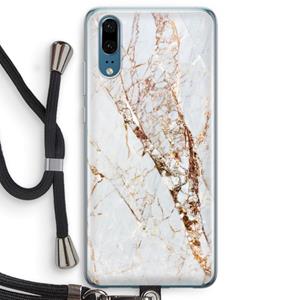 CaseCompany Goud marmer: Huawei P20 Transparant Hoesje met koord