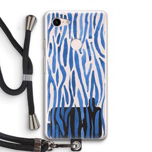 CaseCompany Blauwe nerven: Pixel 3 Transparant Hoesje met koord