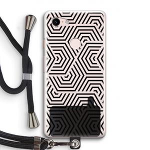 CaseCompany Magic pattern: Pixel 3 Transparant Hoesje met koord