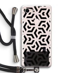 CaseCompany Crazy pattern: Pixel 3 Transparant Hoesje met koord