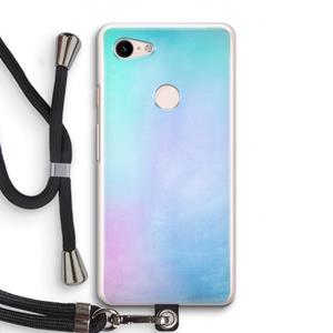 CaseCompany mist pastel: Pixel 3 Transparant Hoesje met koord
