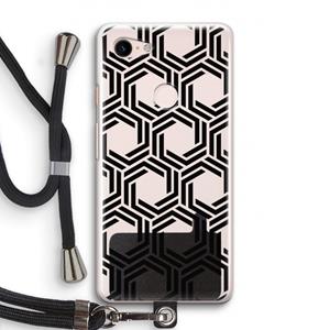 CaseCompany Geometrisch patroon: Pixel 3 Transparant Hoesje met koord