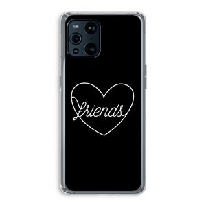 CaseCompany Friends heart black: Oppo Find X3 Pro Transparant Hoesje