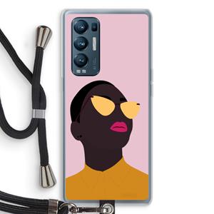 CaseCompany Yellow glasses: Oppo Find X3 Neo Transparant Hoesje met koord