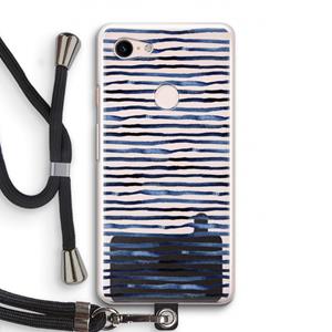 CaseCompany Verrassende lijnen: Pixel 3 Transparant Hoesje met koord