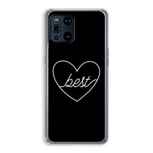 CaseCompany Best heart black: Oppo Find X3 Pro Transparant Hoesje