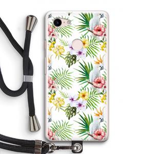 CaseCompany Gele kuif: Pixel 3 Transparant Hoesje met koord
