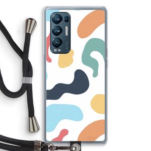 CaseCompany Memphis Shapes Blue: Oppo Find X3 Neo Transparant Hoesje met koord