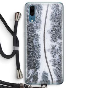 CaseCompany Snøfall: Huawei P20 Transparant Hoesje met koord