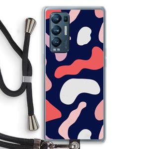 CaseCompany Memphis Shapes Pink: Oppo Find X3 Neo Transparant Hoesje met koord