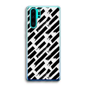 CaseCompany Zwarte vegen: Huawei P30 Pro Transparant Hoesje