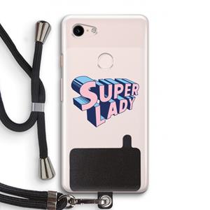 CaseCompany Superlady: Pixel 3 Transparant Hoesje met koord