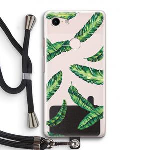 CaseCompany Lange bladeren: Pixel 3 Transparant Hoesje met koord