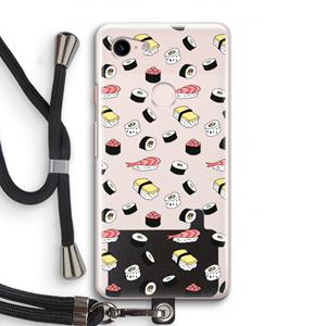 CaseCompany Sushi time: Pixel 3 Transparant Hoesje met koord